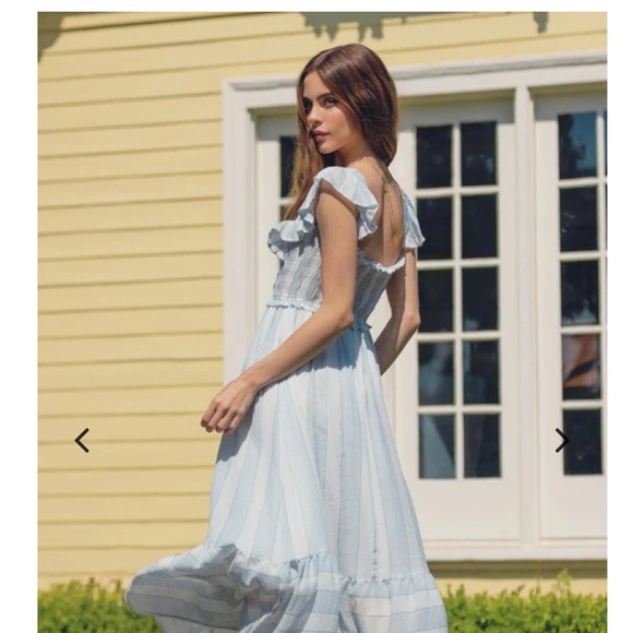 Blu Pepper Dresses Nwt Blu Pepper Navy And White Lined Maxi Poshmark